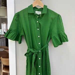 Trovata Birds of Paradis Martine Vibrant Green Maxi Dress